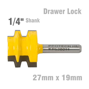 Pro-Tech Drawer Lock Router Bit 27mm x 19mm 1/4' Shank - image 01