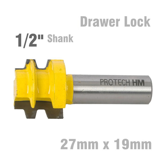 Pro-Tech Drawer Lock Router Bit 27mm x 19mm 1/2' Shank - image 01
