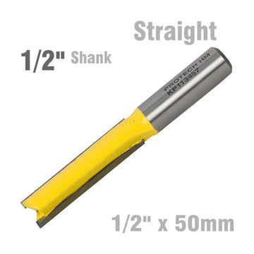 Pro-Tech Straight Router Bit 1/2' x 50mm Cut 2 Flute 1/2" Shank - image 01
