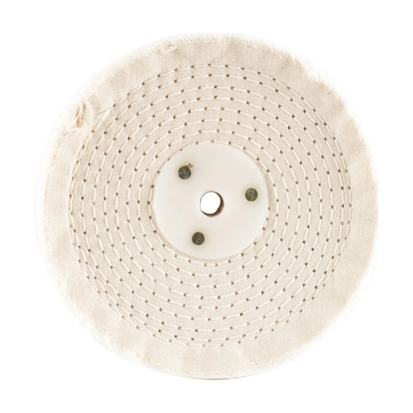Tork Craft White Buff/ Mop 150mm X 3 Section X 30 Mm Thick 1/2 ' Hole - image 01