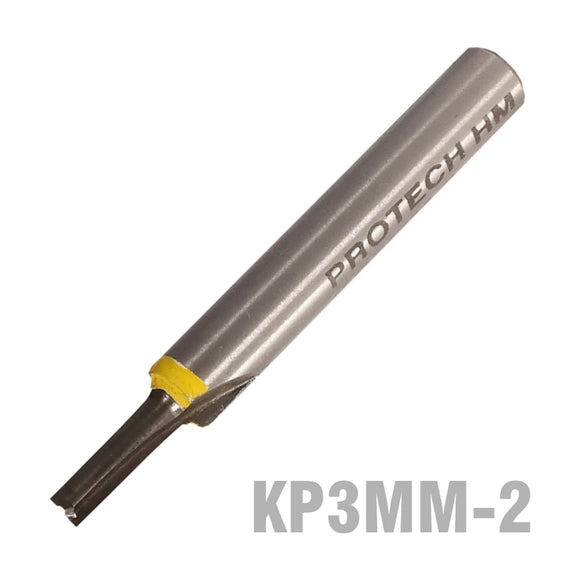 Pro-Tech Straight Router Bit 3mm x 1/2' Two Flute Solid Carbide 1/4" Shank - image 01