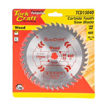 Tork Craft Blade TCT 150 X 40t 20/16 General Purpose Combination Wood - image 01