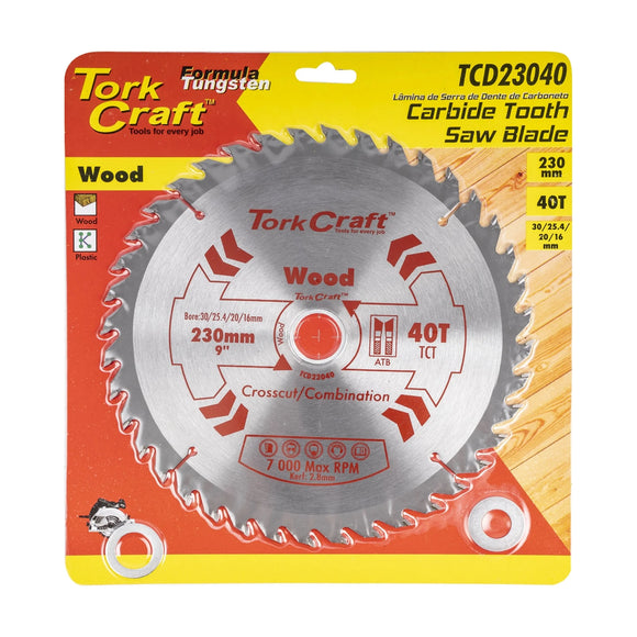 Tork Craft Blade TCT 230 X 40t30/1/20/16 General Purpose Combination - image 01