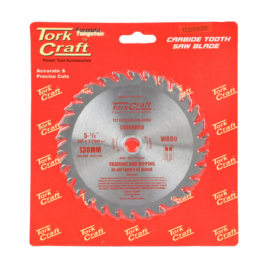 Tork Craft Blade TCT 130 X 30t 16/13 General Purpose Combination Wood - image 01