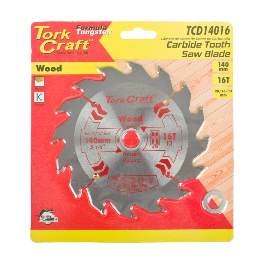 Tork Craft Blade TCT 140 X 16t 20/16/13 General Purpose Rip Wood - image 01