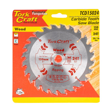 Tork Craft Blade TCT 150 X 24t 20/16 General Purpose Rip Wood - image 01