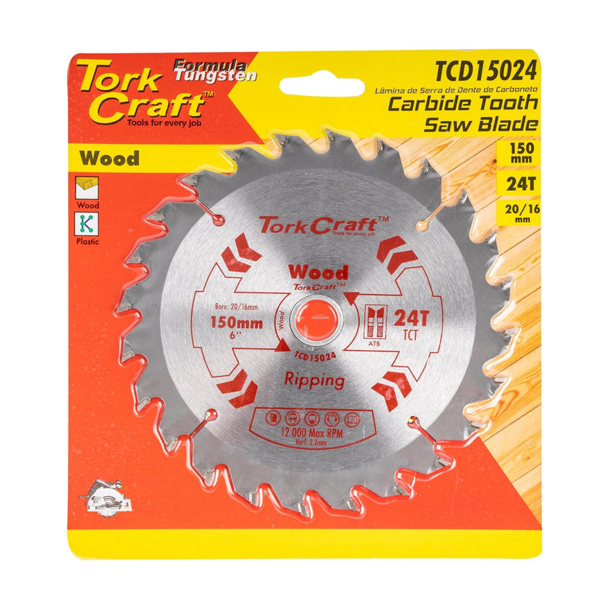 Tork Craft Blade TCT 150 X 24t 20/16 General Purpose Rip Wood - image 01