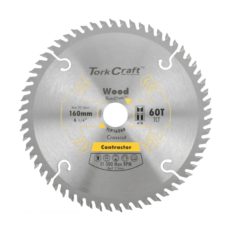 Tork Craft Blade Contractor 160 X 60t 20/16 Circular Saw TCT - image 01