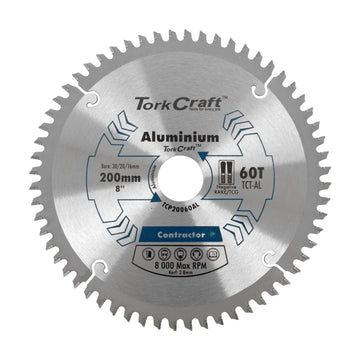 Tork Craft Blade Contactor Alum 200 X 60t 30/20/16 Circular Saw TCT - image 01