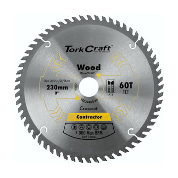 Tork Craft Blade Contractor 230 X 60t 30/1/20/16 Circular Saw TCT - image 01