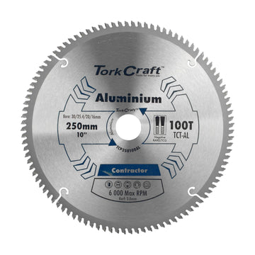 Tork Craft Blade Contractor Alum 250 X 100t 30/1/20/16 Circular Saw TCT - image 01