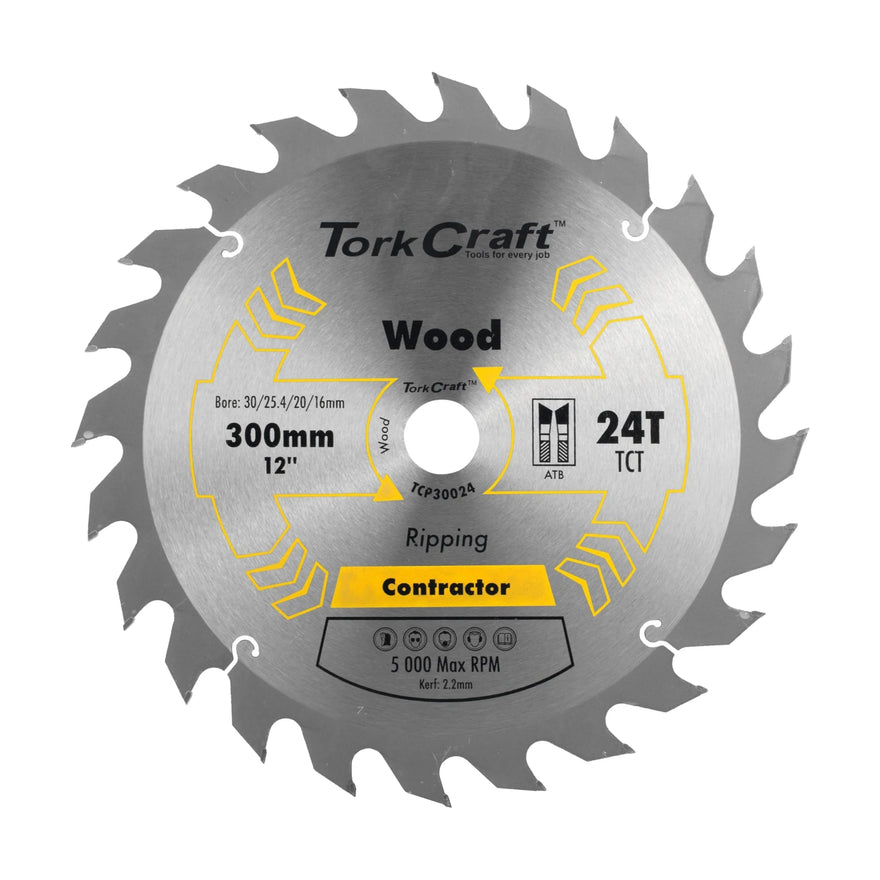 Tork Craft Blade Contractor 300 X 24t 30/1/20/16 Circular Saw TCT - image 01
