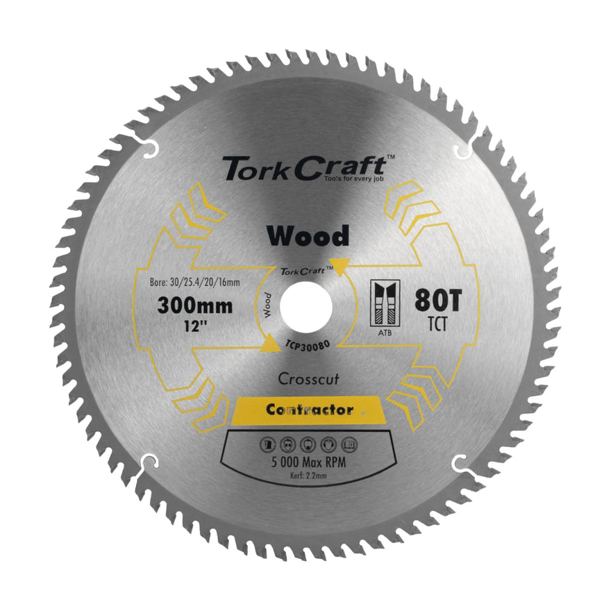 Tork Craft Blade Contractor 300 X 80t 30/1/20/16 Circular Saw TCT - image 01