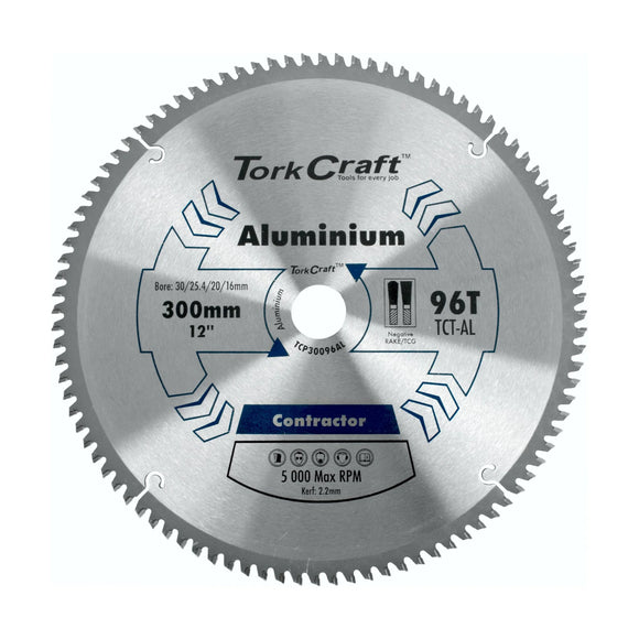 Tork Craft Blade Contractor Alum 300 X 96t 30/1/20/16 Circular Saw TCT - image 01