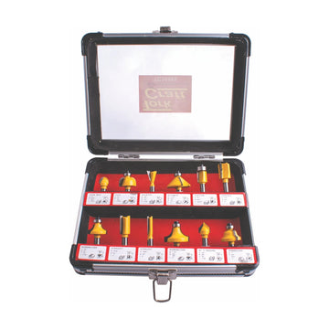 Tork Craft Router Bit Set 12pc/alu.case 1/4' - image 01