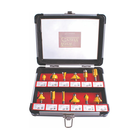 Tork Craft Router Bit Set 12pc/alu.case 1/4' - image 01