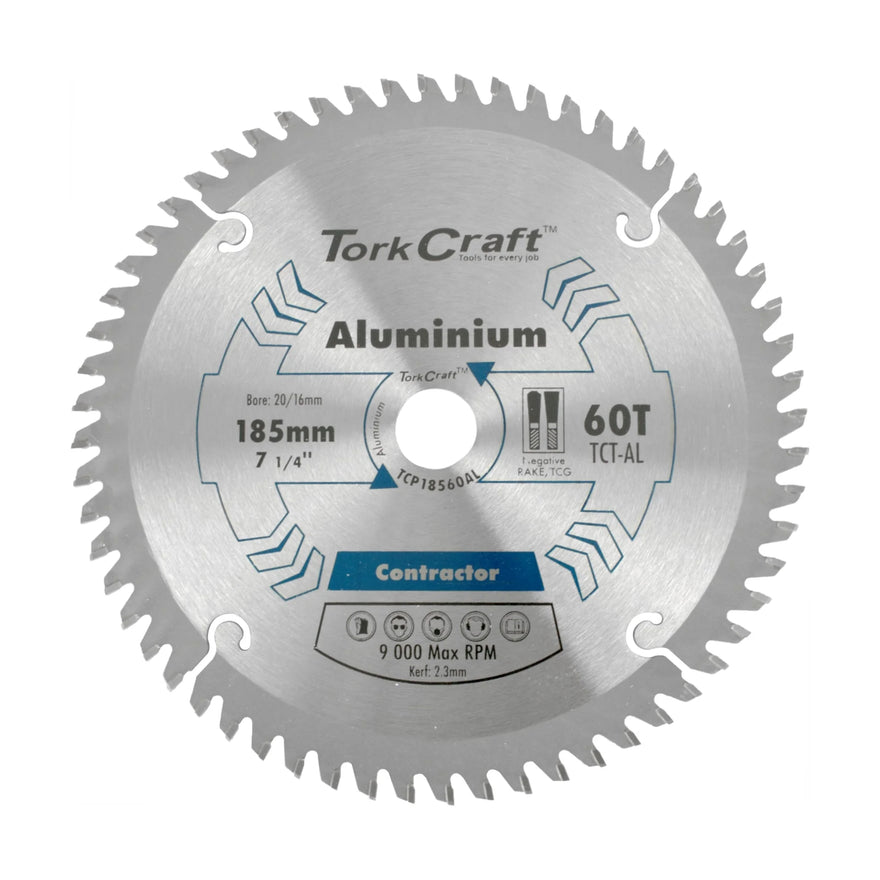 Tork Craft Blade Contractor Alum 185 X 60t 20/16 Circular Saw TCT - image 01