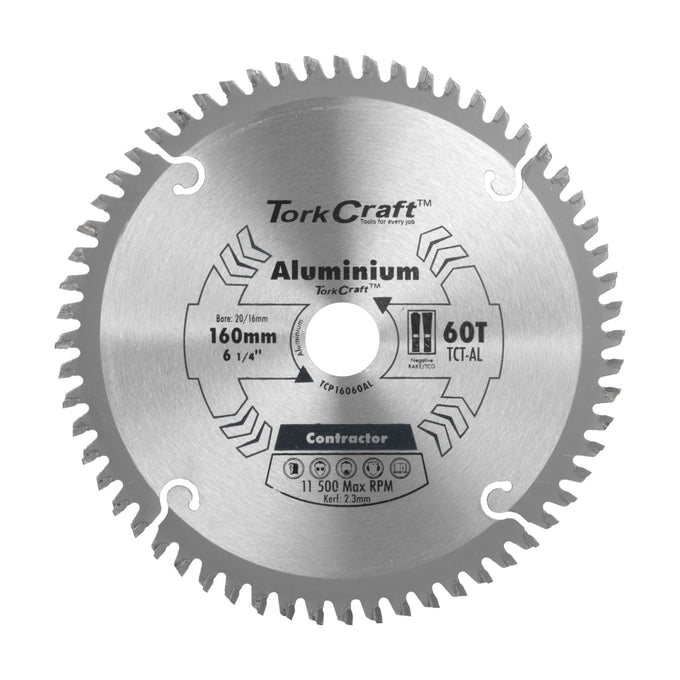 Tork Craft Blade Contractor Alum 160 X 60t 20/16 Circular Saw TCT - image 01