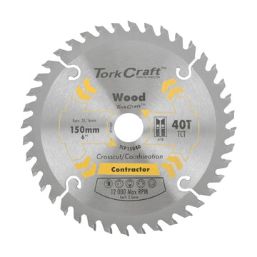 Tork Craft Blade Contractor 150 X 40t 20/16 Circular Saw TCT - image 01