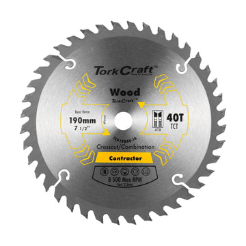 Tork Craft Blade Contractor 190 X 40t 16mm Circular Saw TCT - image 01