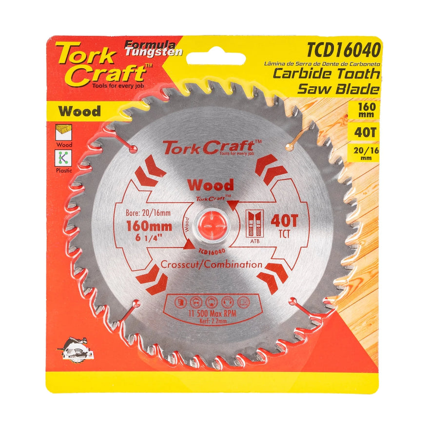Tork Craft Blade TCT 160 X 40t 20/16 General Purpose Combination - image 01