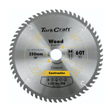 Tork Craft Blade Contractor 250 X 60t 30/20/16 Circular Saw TCT - image 01