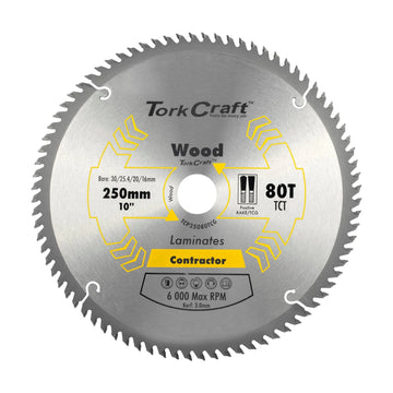 Tork Craft Blade Contractor 250 X 80t TCG Neg Circular Saw TCT - image 01