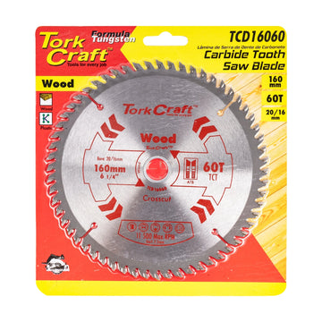 Tork Craft Blade TCT 160 X 60t 20/16 General Purpose Cross Cut - image 01