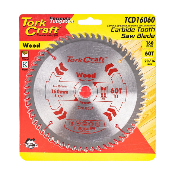 Tork Craft Blade TCT 160 X 60t 20/16 General Purpose Cross Cut - image 01