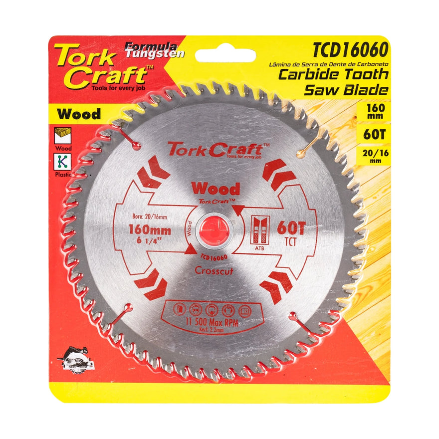 Tork Craft Blade TCT 160 X 60t 20/16 General Purpose Cross Cut - image 01