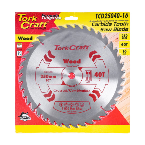 Tork Craft Blade TCT 250 X 40t 16mm General Purpose Combination - image 01