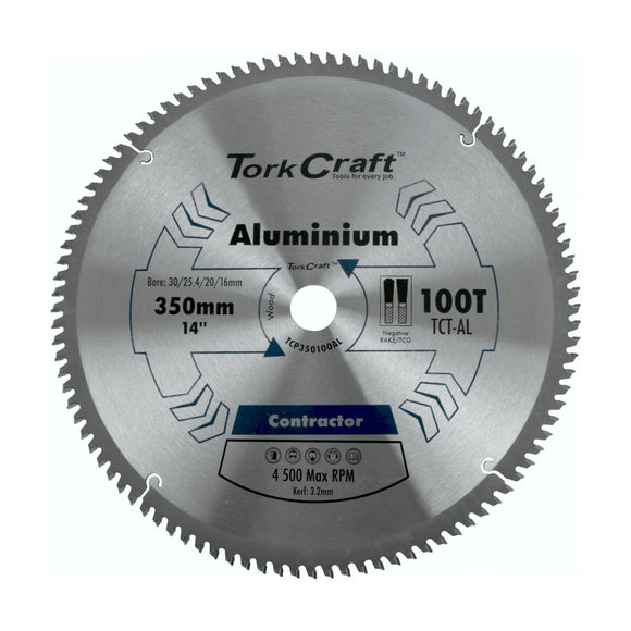 Tork Craft Blade Contractor Alum 350 X 100t TCG Neg Circular Saw TCT - image 01