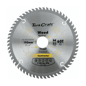 Tork Craft Blade Contractor 190 X 60t 30/1/20/16 Circular Saw TCT - image 01