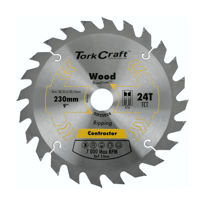 Tork Craft Blade Contractor 230x24t 30/1/2 Circular Saw TCT - image 01