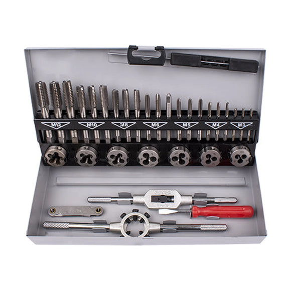 Tork Craft Tap And Die Set 32pce 3-12mm HSS In Steel Case - image 01