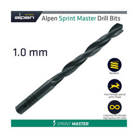 Alpen HSS Sprint Master 1mm X1  61501 Sleeved Din338 Alpen Drill Bit - image 01