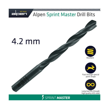 Alpen HSS Sprint Master 4.2mm X1 615042 Sleeved Din338 Alpen Drill Bit - image 01