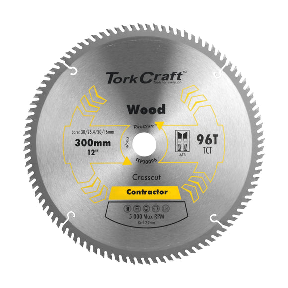 Tork Craft Blade Contractor 300 X 96t 30/1/20/16 Circular Saw TCT - image 01