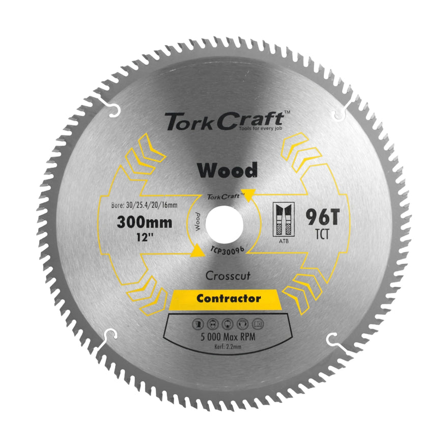 Tork Craft Blade Contractor 300 X 96t 30/1/20/16 Circular Saw TCT - image 01