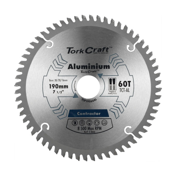 Tork Craft Blade Contractor Alum 190 X 60t 30/20/16 Circular Saw TCT - image 01