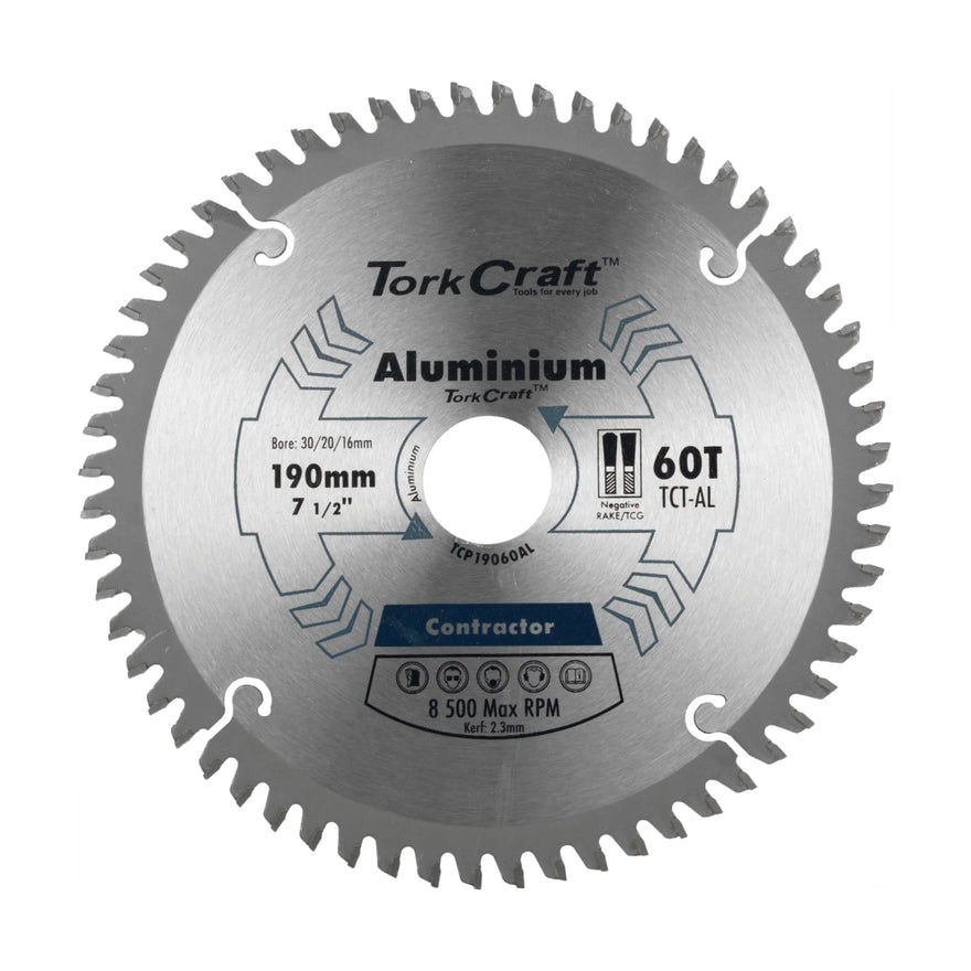 Tork Craft Blade Contractor Alum 190 X 60t 30/20/16 Circular Saw TCT - image 01