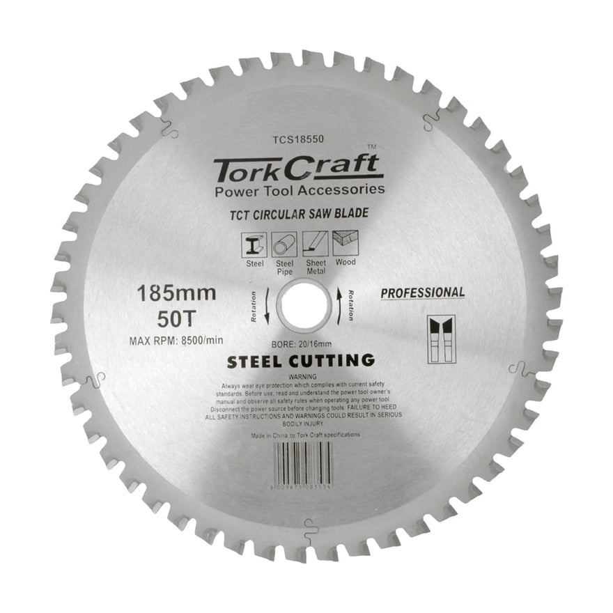 Tork Craft TCT Blade Steel Cutting 185x50t 20/16 - image 01