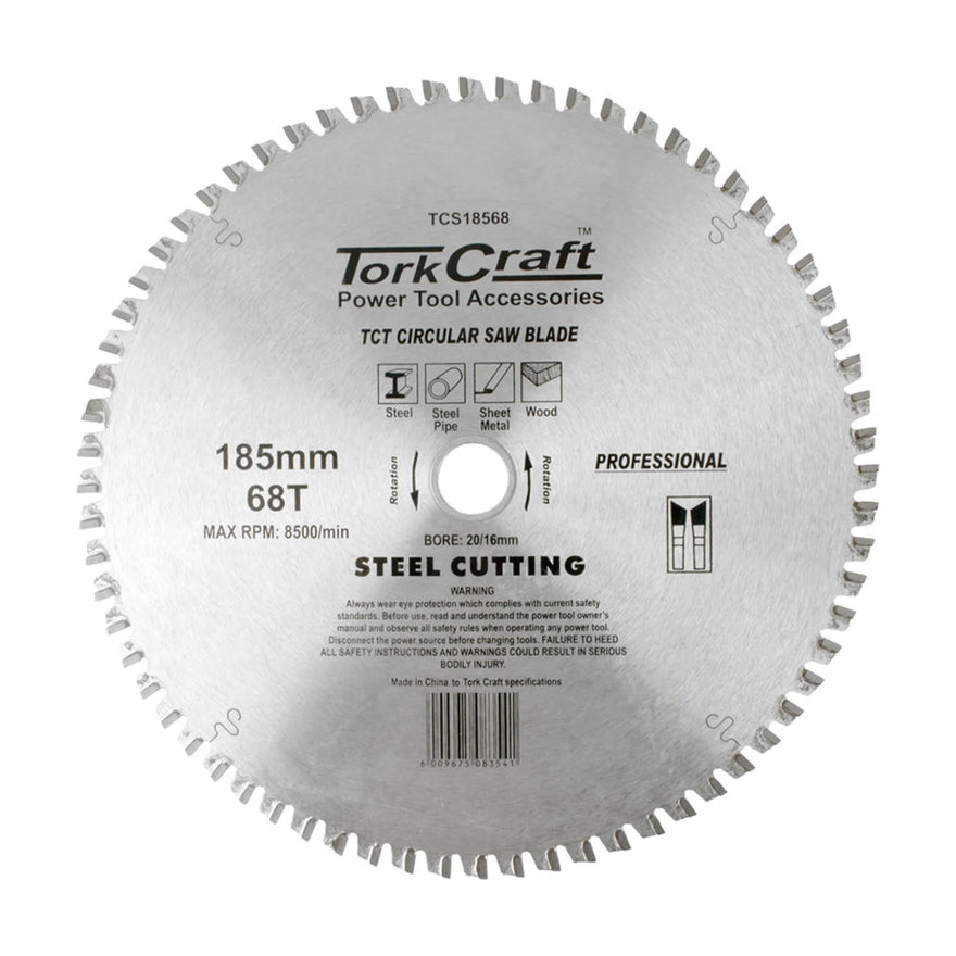 Tork Craft TCT Blade Steel Cutting 185x68t 20/16 - image 01