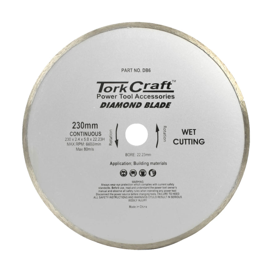 Tork Craft Diamond Blade 230mm Continuous Rim - image 01