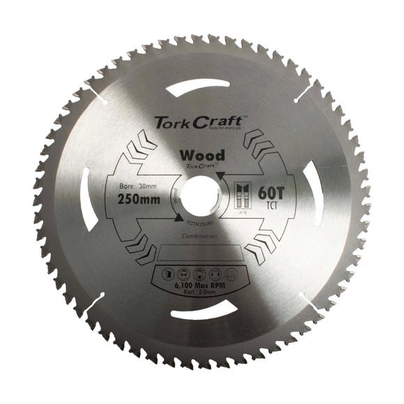 Tork Craft Saw Blade Thin Kerf 250 X 60t 30-16 TCT - image 01