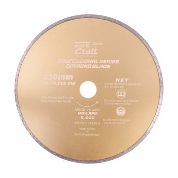 Tork Craft Diamond Blade 230mm X 25.4 Continues Rim - image 01