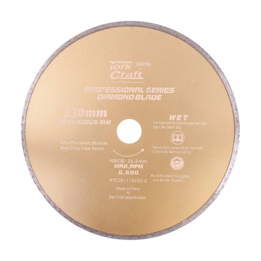 Tork Craft Diamond Blade 230mm X 25.4 Continues Rim - image 01