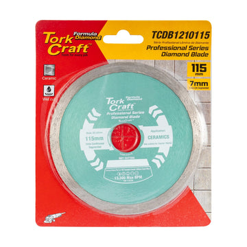 Tork Craft Diamond Blade 115mm Continues Rim Hot Pressed Contractor - image 01