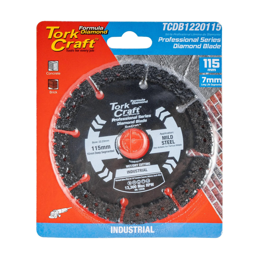 Tork Craft Diamond Blade 115mm Segmented Hot Pressed Contractor - image 01