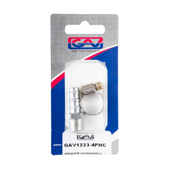 GAV Hose Adapter 1/4'M x 8mm + Hose Clamp - image 01